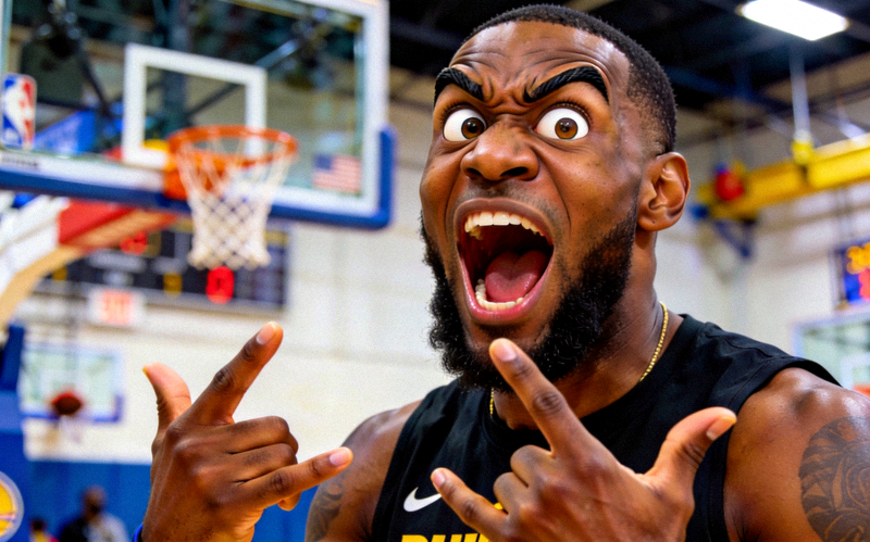 NBA球星在训练中做出搞笑夸张表情的趣味瞬间，令人忍俊不禁